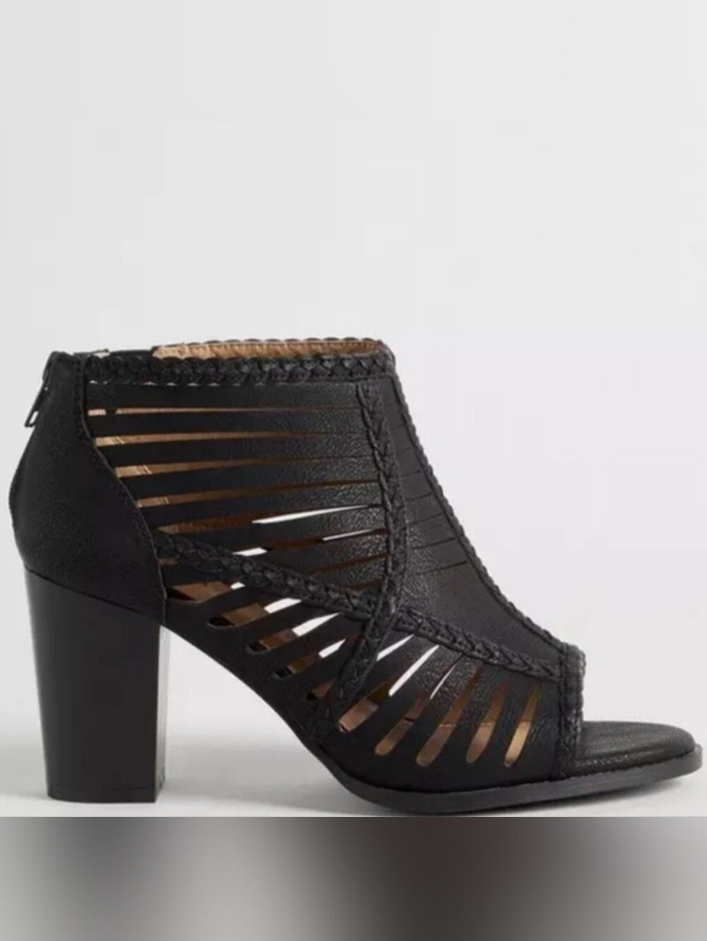 Torrid Braided Caged Blocked Heel Ankle Boot New With Tag! Size 9.5